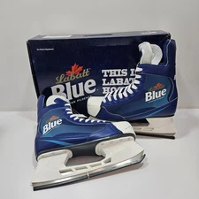 LABATT BLUE PROMOTIONAL Mens Ice Skates Size 12 US BEER PILSNER NIP NEVER USED