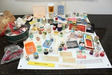 Vintage Sewing Making Items Large Lot - Thread, Needles, Pins, Tools  More