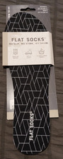 Women's Flat Socks Cut to Fit up to sz 11 Black Design -5445