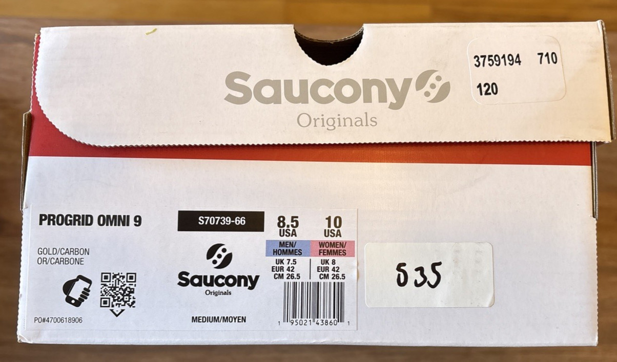 Saucony ProGrid Omni 9 - Size 8.5M - S70739-66 New in Box Gold Carbon Black thumbnail 5