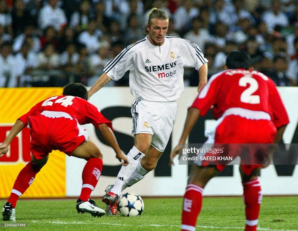 BECKHAM camiseta original blanca Adidas 2003 2004 trikot RMCF 03-04 REAL MADRID - Imagen 2 de 4