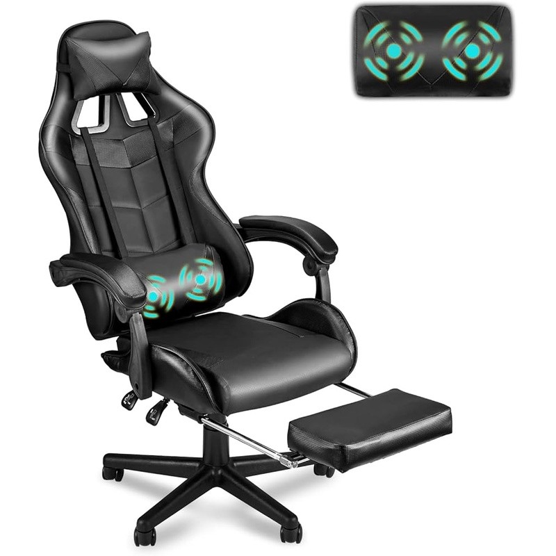 Adjustable Reclining Footrest Office Racing Style Seat Us