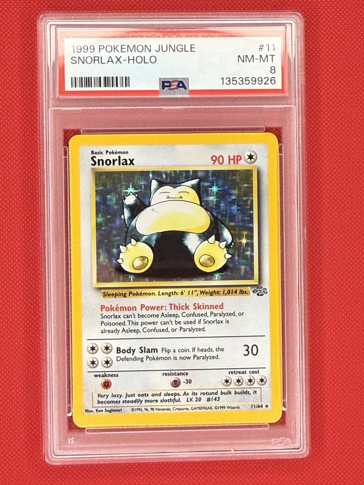 Snorlax Holo 11/64 Jungle Unlimited Pokemon PSA 8