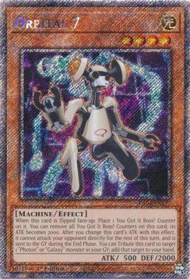 Yugioh! Orbital 7 - RA04-EN197 - Platinum Secret Rare - 1st Edition Near Mint, E