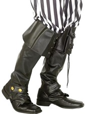 Adults Deluxe Wet Look PIrate Boot Tops Costume Accessory