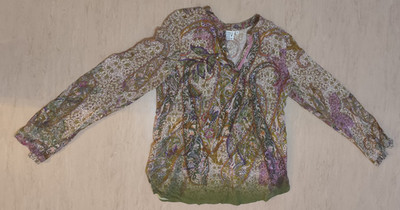 Emily van den Bergh Damen Bluse, Tunika, Top, Shirt Gr. 38, mehrfarbig, Langarm