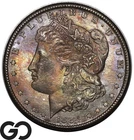1884-CC Morgan Silver Dollar Coin, Color Toner, Choice Gem BU++