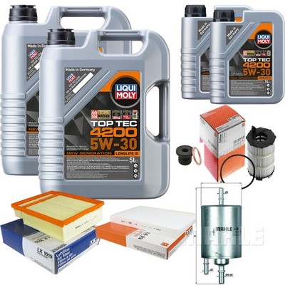 MAHLE Inspektionspaket 12L Liqui Moly 5W-30 Top Tec 4200 für Audi A4 Avant RS4