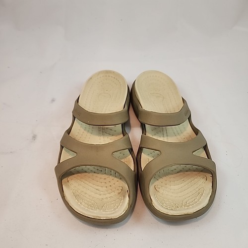 CROCS Meleen Sport Slide Sandal Shoe Womens Size 6W gray - Picture 2 of 6