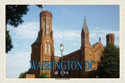 Holzschild 12x18 cm Washington DC USA Smithsonian Institution Bildmotiv Reisemot