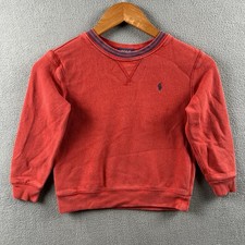 Polo Ralph Lauren Sweater Boys Size 6 Red Fleece Crewneck Pullover
