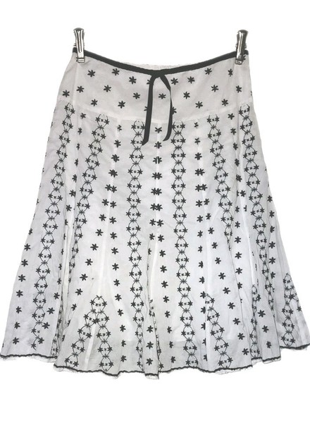 PORTMANS Fit & Flare SKIRT Broderie Englaise FLIP Soft COTTON Vintage Y2K Sz 6 8