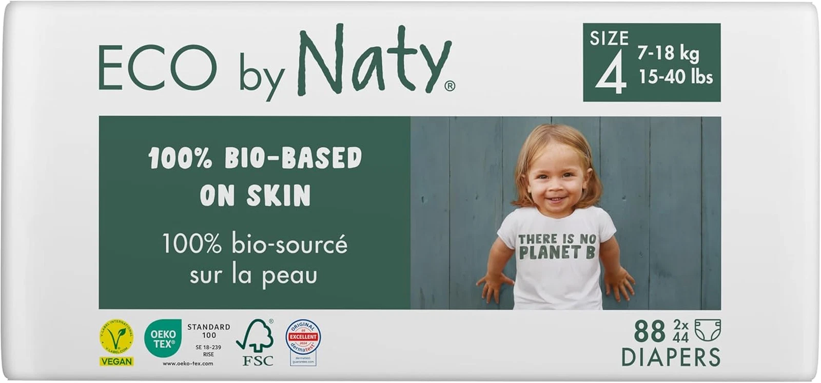 Eco-Friendly Baby Diapers - 100% Plant-Based Materials on Skin, Soft, for Sensit