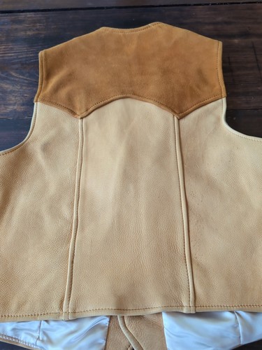 Vintage 70s Mid Western Hirschleder Leder Weste Braun Gr. 44 Sports Togs USA Made - Bild 9 von 17