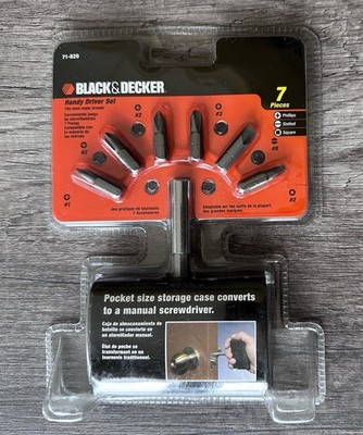 Black & Decker Screwdriver Bit Handy Driver Set Magnetic Bit Holder 71-820 New