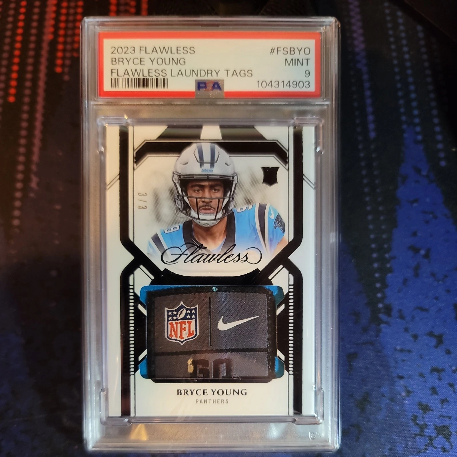 Bryce Young Panini Flawless Flawless Laundry Tags #FSBYO Base