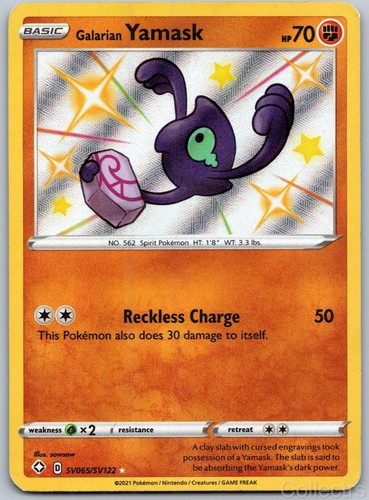 GALARIAN YAMASK SV065/SV122 SHINY RARE SHINING FATES SHINY VAULT MP