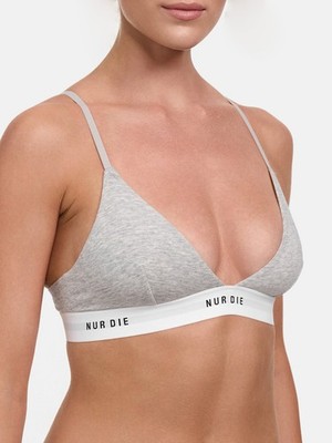 Nur Die 836030 Womens Soft Non Wired Bra - Grey M L XL Sports Bra