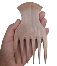 Natural Wood Comb Big Wide Tooth Wooden Afro Pick Handmade for Thick Wet and Cur