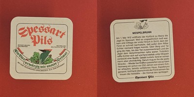 Spessart Mespelbrunn Brauerei Bierdeckel Bier
