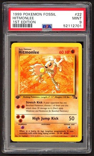 Hitmonlee (1st Edition) graded PSA 9 for sale on eBay