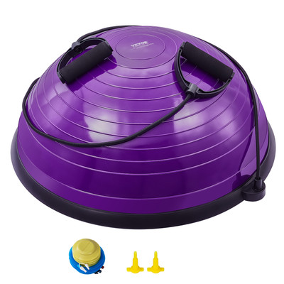 VEVOR 23'' Half Exercise Ball Trainer Yoga Balance Stability Ball Resistance Band