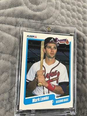 1990 Fleer Mark Lemke Atlanta Braves 587 ABSOLUTE MINT Card With Two Errors