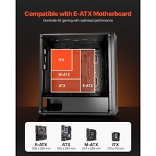 PC Gaming Case, Full-Tower, Computer Case with High-Airflow Panel, Magnetic Dust