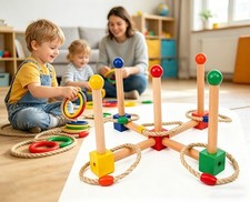 Premium Ring Toss Game Set for Kids Adults - Includes 5 Rope Gift -//