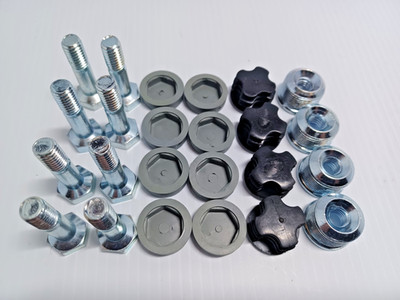 Wire Shelving Rack Parts 1'' Diameter Post Caps Threaded Inserts Feet 24 Pcs Lot