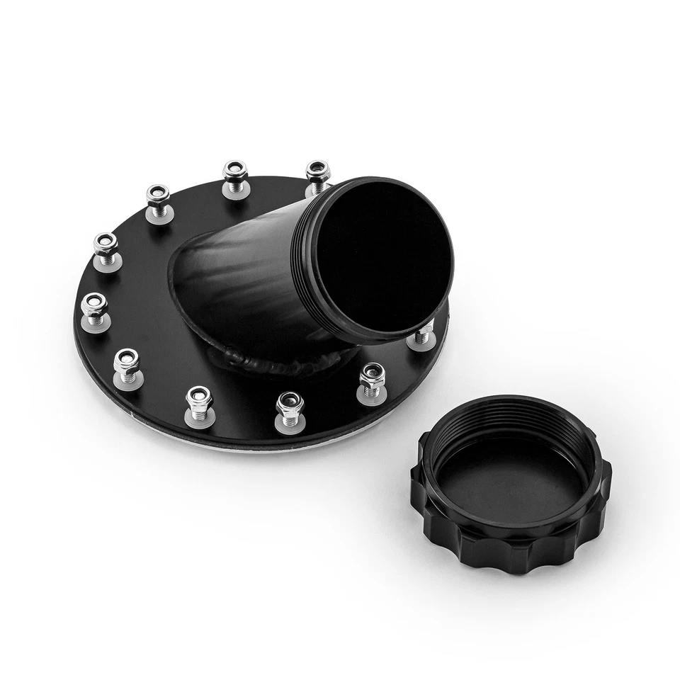 Billet 45 Degree Black Aluminum Fuel Cell Fast Filler Neck Foto 2 de 4