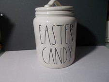 Unused Rae Dunn Magenta Easter Candy Lidded Canister White Black Lettering