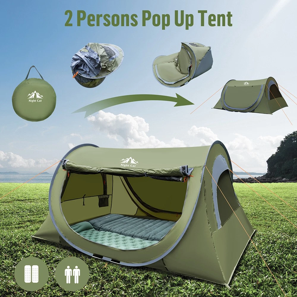 Pop Up Tents for Camping, 2 Person Camping Tents with Quick Setup Folding Pop up