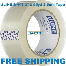  3 ULINE S-447 2" X 55 Yds 3.5 Mil Heavy-Duty Packing  Shipping Tape Rolls