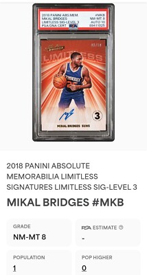 PSA10 Mikal Bridges Absolute RC ルーキー NBA PSA10 Mikal Bridges Absolute RC ルーキー NBA