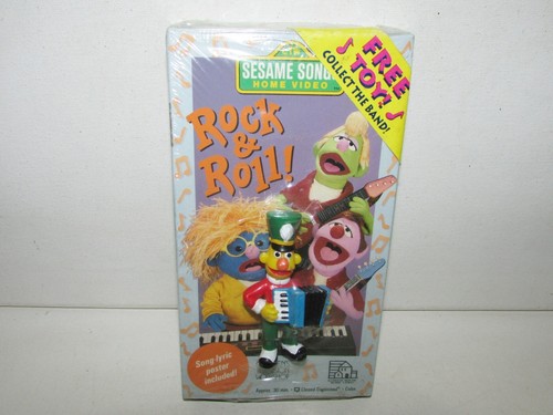 NEW SEALED Sesame Street "Rock & Roll!" VHS Tape w/ Bert Toy & Poster Vintage - 第 1/2 張圖片