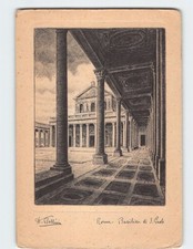 Postcard Basilica of Saint Paul Outside The Walls Rome Italy Embossed Card