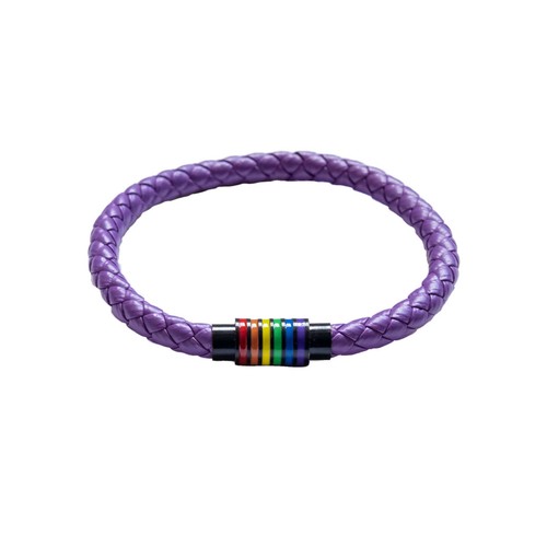Rainbow Vegan PU Leather Bracelet Men Women Pride Magnetic Clasp Sydney Handmade - Picture 36 of 86