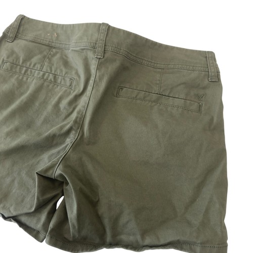 Pantaloncini chino donna American Eagle midi elasticizzati verde oliva taglia 6 - Foto 10 di 13