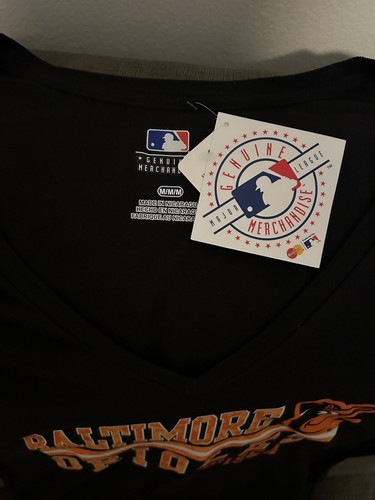 Majestic Baltimore Orioles Black T-Shirt MLB Baseball Women’s Sz: Medium - Picture 2 of 3