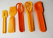 Fisher Price Fun with Food Spatula Whisk Utensils Lot Orange Yellow Replacement