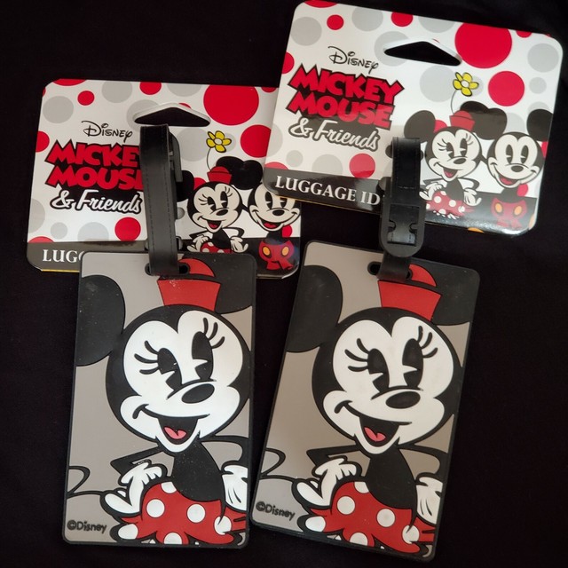 2 Minnie Mouse Luggage Tag Disney Character kids adults durable travel ID set eBay