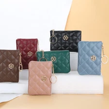 Small Zipper Wallets Womens Key Ring Mini Coin Purse Credit Card Holder Gifts US