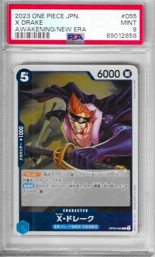 PSA 9 MINT JAPANESE X DRAKE ONE PIECE #OP05-055 AWAKENING OF THE NEW ERA NEW