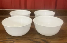 4 Corning Corelle WINTER FROST WHITE 6 1/4 Inch Super Soup Cereal Bowls USA