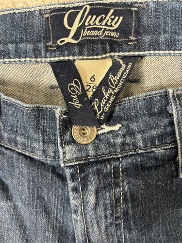 Jeans Lucky Brand 6/28 (30x23,5) blu denim logan classico rider CROP invecchiato - Foto 5 di 10