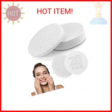Natural Facial Cleansing Sponges- 20 Count Compressed Facial Sponges Cellulose