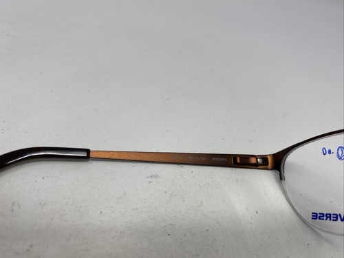 Converse Q049 BROWN 50-17-130 Brown Metal Half Rim Eyeglasses Frame &M10 - 第 7/8 張圖片
