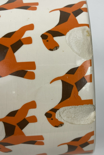Bote con tapa para golosinas para perros Aimee Wilder Anthropologie 11" H cerámica naranja marrón - Imagen 7 de 12