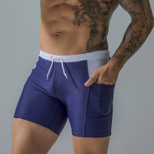 Men's Waterproof Swimming Three-point Sports Tights Quick-drying Swimming Trunks